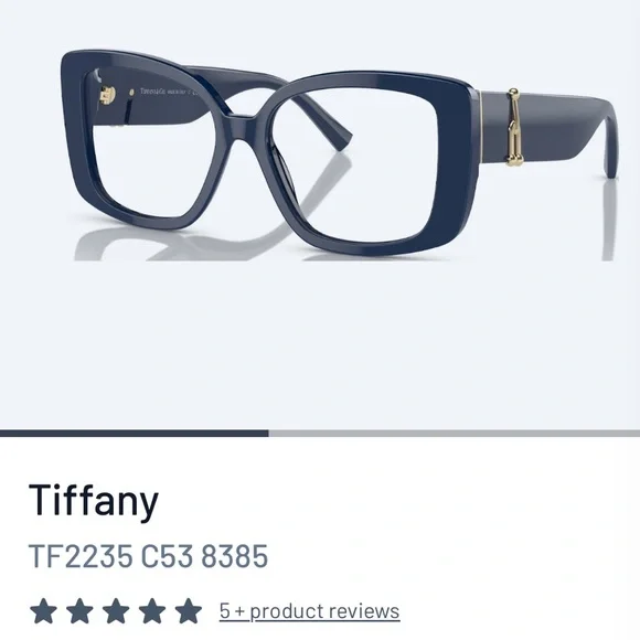 Tiffany. Co TF2235 Square Eyeglasses 8385-Spectrum
Blue with gold tone in EUC. - Picture 4 of 17